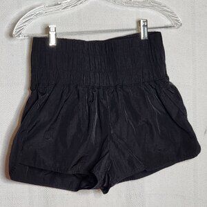 Automet Black Nylon Span High Waisted Built in Underwear Running Shorts Size M